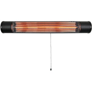 Schwarzer Heizstrahler Infrae Base mit Zugschnur, 750/1500 W, für angenehme Wärme.