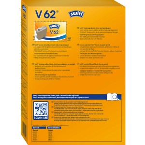 Swirl® V 62® Classic Staubsaugerbeutel, 8 Stück, Papierfilter für Staubsauger.