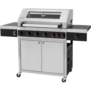 Tepro Gasgrill Keansburg, schwarz-edelstahl, mit Glasfenster und Unterschrank. Ideal für Grillabende.