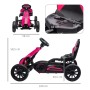 HOMCOM Go-Kart in Pink/Schwarz mit Lenkrad, Pedalen und verstellbarem Sitz. Kinder Tretauto 100x58x58,5 cm.