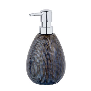Schöner Wohnen Seifenspender Ronta aus Keramik in Braun/Blau, 450 ml.