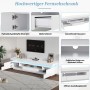 okwish TV Schrank mit LED Hochglanz Schublade Lowboard Wohnzimmer 75 Zoll 175x38x45cm Weiß_4