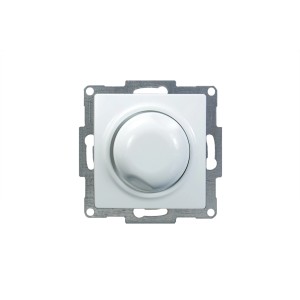Visage2 Dimmer Arktis, weißer Drehdimmer für die Wandmontage.