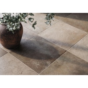 Cersanit Albergo Bodenfliese in Cotto Braun, Feinsteinzeug, 42x42 cm, matte Natursteinoptik.