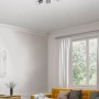 Trio Strahler Marley, 3-flammig, Nickel matt und Holz, für Wohnraumbeleuchtung.