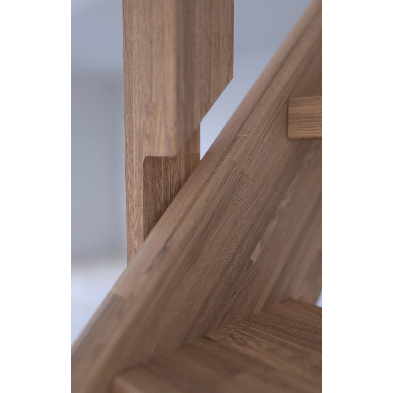 Treppe Mykonos Pro Eiche Ger. 80cm Setzstufe Holz-Edelstahl-Geländer Weiß R FSC®_4