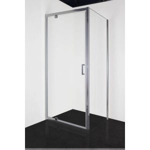 Sanotechnik Duschseitenwand Easy Clean, 90x195 cm, mit Chrom-Profil und Klarglas.