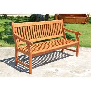 Gartenbank New Jersey 3-Sitzer aus Eukalyptusholz, klassisches Design für den Garten.