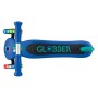 Dunkelblauer Globber Primo Lights Kinder Tretroller mit 3 LED-Leuchtrollen, höhenverstellbar.