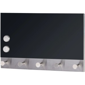 Wenko Magnetische Garderobe 5 Haken 30 cm x 19 cm Black