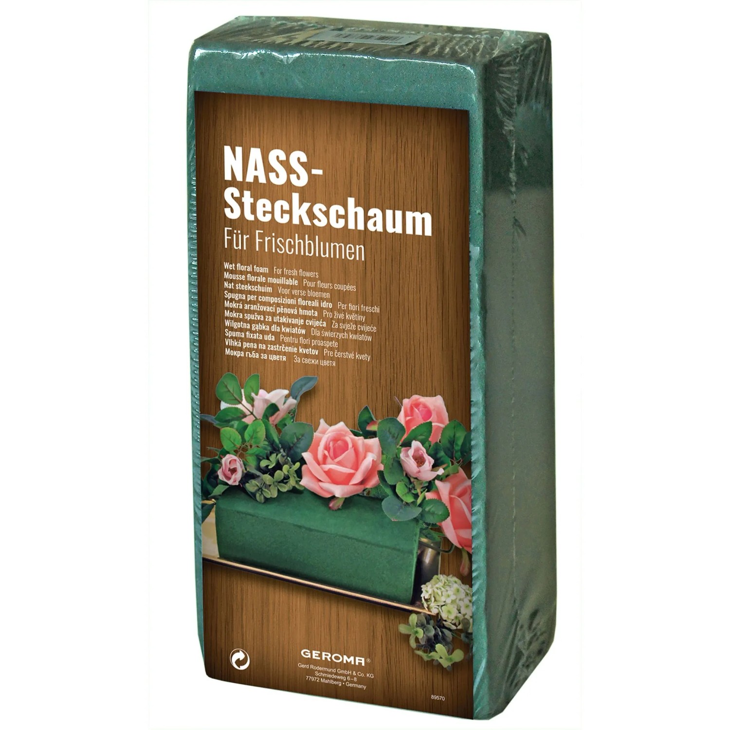 Steckschaum Nassziegel 23 cm x 11 cm x 7,5 cm Grün
