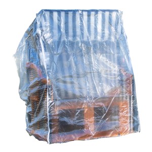 Transparente Acamp Schutzhülle für Strandkorb, ca. 128x105x140x165 cm, schützt vor Witterung.