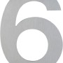 AnsaPro Hausnummer 6 aus Edelstahl, gebürstet und modern.