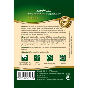 Quedlinburger Salzkraut Eisblume Saatgutpackung, einjährige Sukkulente für Balkon und Terrasse.