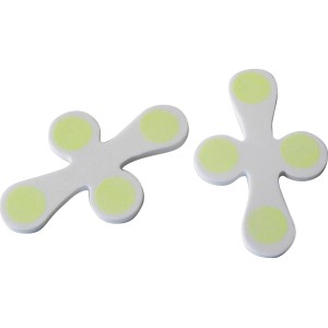 Zwei leuchtende Eckenschützer zum Schutz vor Verletzungen an Möbeln.