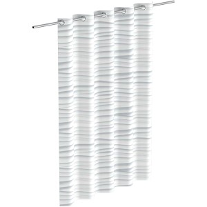 Eisl Textil Duschvorhang White Wave, 180x200 cm, mit Wellenmuster, waschbar.