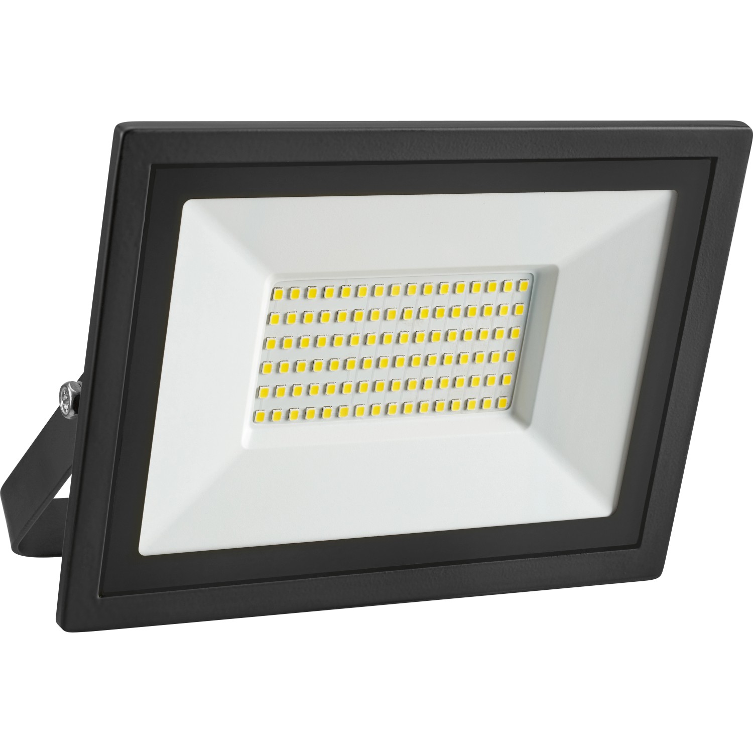 Schwarzer LED Außenstrahler FL 35W aus Aluminium für Garten und Terrasse.