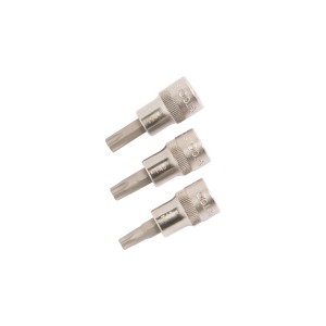 LUX Steckschlüssel Set, 3-teilig, Größen T40, T45, T50, für Schlüsselarbeiten.