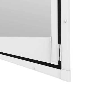 Detailansicht: Weiße IS Expert Pendeltür Fliegengittertür 100x210 cm.