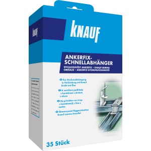 Knauf Anker-Fix Schnellabhänger, 35 Stück, für CD-Profile zur Deckenbefestigung.