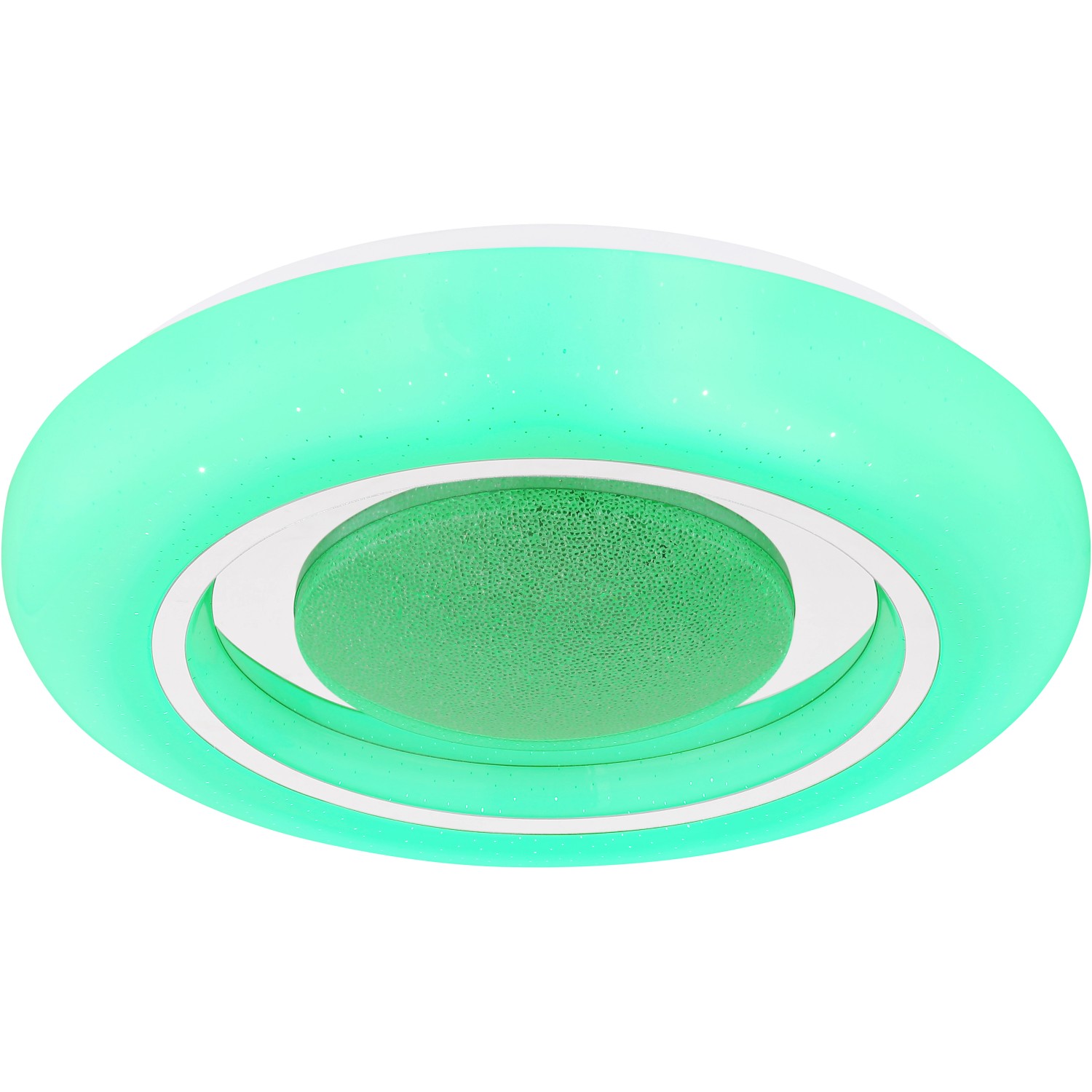 Weiße LED-Deckenleuchte Burro mit Farbwechsel und Fernbedienung, 390x80 mm.