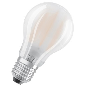 Osram E27 LED-Lampe, 6,5W, Glühlampenform, 5er Set. Warmweißes Licht, 10,5x6cm.