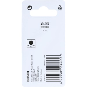 Bosch Insert Bit T10 Impact Control, 2er-Pack. Robuste Schrauberbits für hohe Beanspruchung.