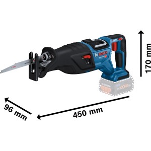 Bosch Professional Akku-Säbelsäge GSA 18 V-28 Solo in L-Boxx, blau-schwarz, ohne Akku und Ladegerät.