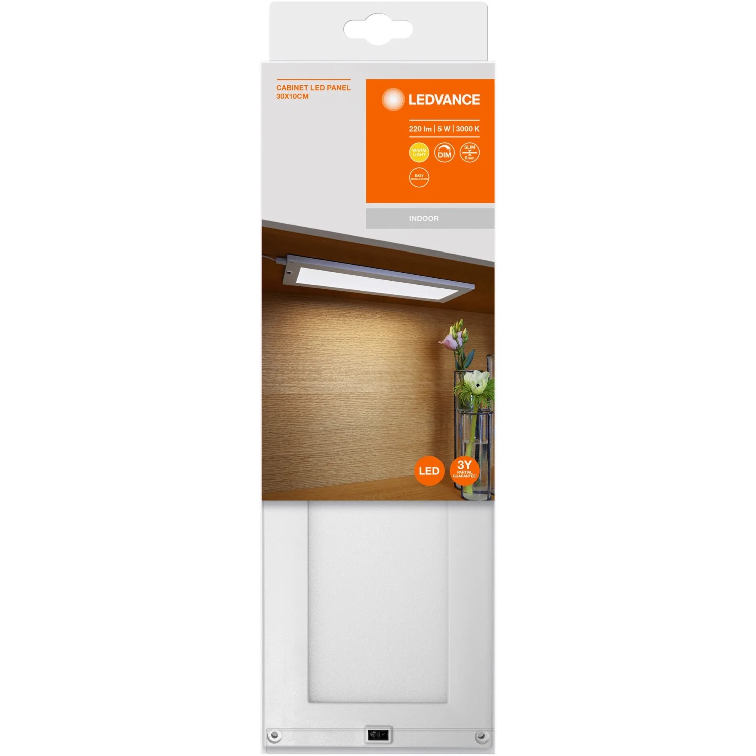Ledvance LED-Unterbauleuchte Cabinet Panel, 30x10 cm, Aluminium, Warmweiß
