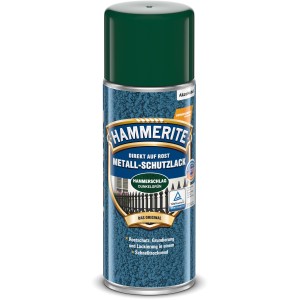 Hammerite Metall-Schutzlack Spray Dunkelgrün Hammerschlag, 400ml Dose.