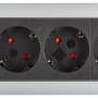 Brennenstuhl Premium-Alu-Line Steckdosenleiste, 4-fach, silber-schwarz, 1,8 m Kabel.