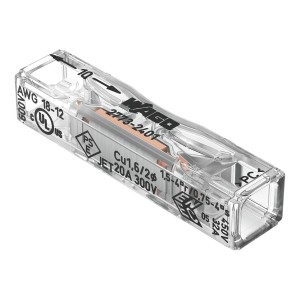 Wago Durchgangsverbinder 2773-2401, 10er-Set. Transparente Lüsterklemme zum Stecken für bis zu 4 mm² Kabel.