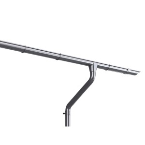 Weka Dachrinnenset, 6,5 m, verzinkt, für Gartenhaus-Dächer zum Sammeln von Regenwasser.