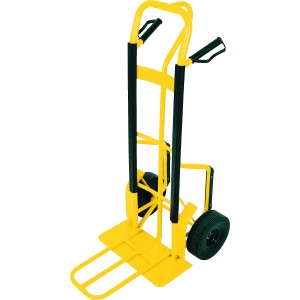 Gelbe Sackkarre Extension mit 250 kg Tragkraft und pannensicheren Rädern.