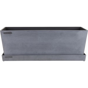 Eckiger, warmer grauer A.H.G. Michelangelo Pflanzkasten 50x15x16,5 cm für Blumen und Pflanzen.