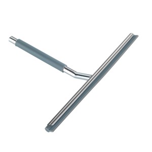 Wenko Badezimmerwischer Cave aus Edelstahl, glänzend, zur streifenfreien Reinigung von Dusche und Spiegel.