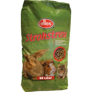 elles Strohstreu 60l Sack, Kleintierstreu für Nager und Katzen.