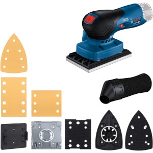 Bosch Professional GSS 12V-123 Akku-Schwingschleifer mit Zubehör, Schleifmaschine für Profis.