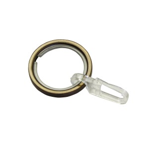 Gardinia Gardinenring Chicago, 10er-Pack, Bronze, mit Gleiteinlage und Faltenlegehaken.