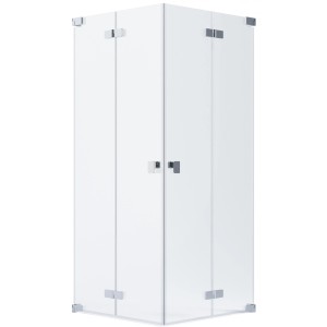 Schöner Wohnen Eckdusche mit 2 Drehtüren, chromglänzend, 90x90x200 cm.