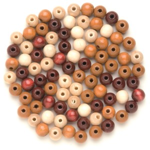 Holzperle Ø 15 mm, 14 Stück Braun-Mix FSC®