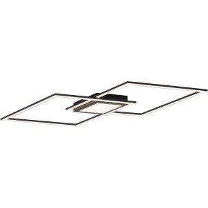 Moderne, schwarze LED-Deckenleuchte Asmin (106x37 cm) von Just Light. Quadratisches Design mit warmweißem Licht.