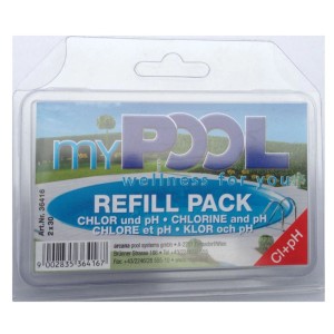 myPOOL Ersatztabletten für Chlor & pH im Blisterpack. 2x30 Tabletten zur Poolwasseranalyse.