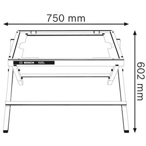 Bosch Professional GTA 6000 Transport- und Arbeitstisch für Tischkreissägen, Maße 750x602mm.