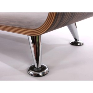 Couchtisch B97 in Zebra Dunkelbraun mit verchromten Beinen, 34x90x39 cm.