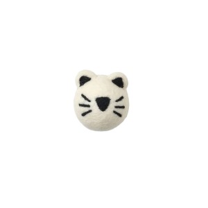 Hunter Katzenspielzeug Rubi Katze, 6 cm, weiß, aus Wolle mit Rassel