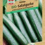 Sperli BIO Saatgut Salatgurke Kalunga, F1 im Saatguttütchen mit Gurken Abbildung.