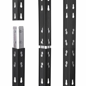 Detailaufnahme: Anthrazitfarbenes Ar Shelving Rivet Schwerlastregal, Stecksystem.