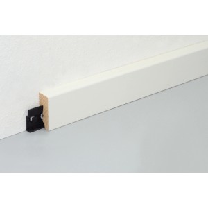 FN Neuhofer Sockelleiste L0152L, Kiefer, weiß lackiert mit Clip-System.