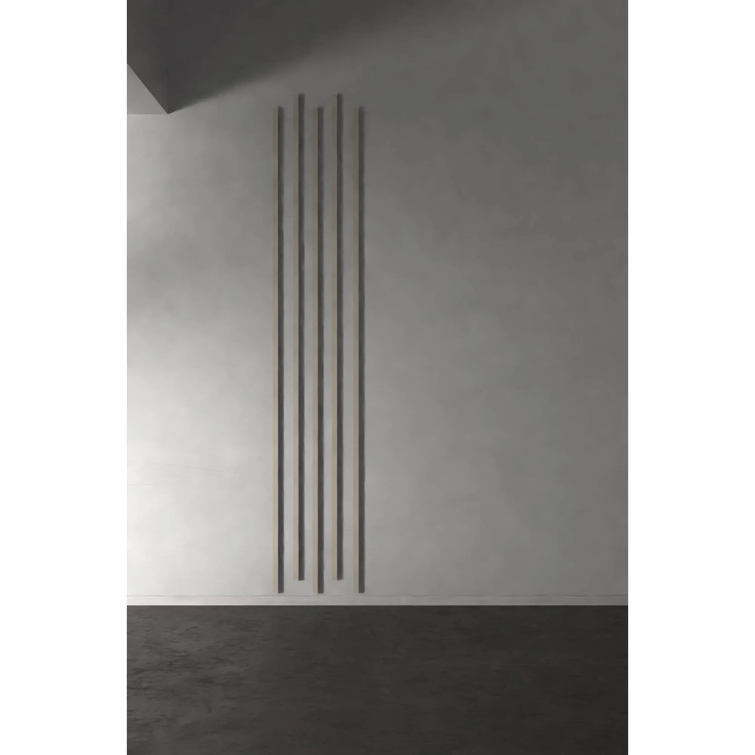 Denpanels Sticks Linoleum Pebble, 4 Paneele mit Klebeband, MDF Schwarz, 240 cm.